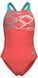 Купальник для девочек Arena PASTIME SWIMSUIT V BACK морковный, бирюзовый, белый Дет 128 см 008308-980 фото 1