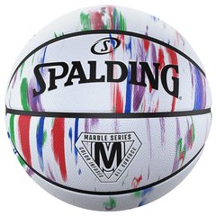 М'яч баскетбольний Spalding Marble Ball білий, червоний, синій Уні 7 00000023020