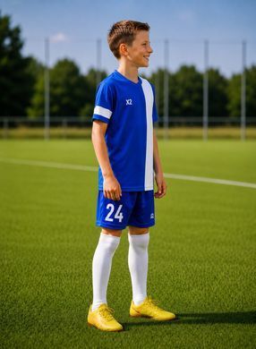 Дитяча футбольна форма X2 League (футболка+шорти), розмір S (синій/білий) DX2001BL/W