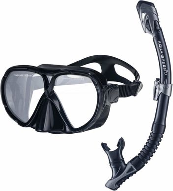 Набір маска і трубка Aqua Speed ​​VANUA + BORNEO(MESH BAG) 8235 чорний Уні OSFM 00000020215