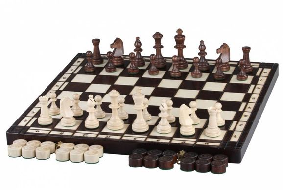 Шахи MADON Набір: шахи, шашки коричневий, бежевий Уні 50х50см арт 165 00000022463
