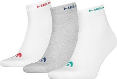 Шкарпетки Head QUARTER 3P UNISEX білий, сірий Уні 35-38 00000019568