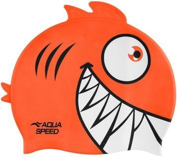 Шапка для плавання Aqua Speed ZOO Pirana 9702 піранья, помаранчевий Діт OSFM 246-75