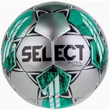 М'яч футзальний Select FUTSAL GINGA сріблястий, чорний, зелений Уні 4 00000030786