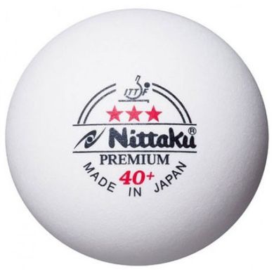 Мячи для настольного тенниса Nittaku Premium R40+ 3* ITTF 3шт., white bnp3