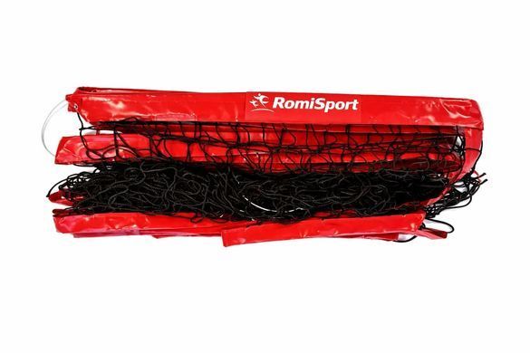 Сітка волейбольна Romi Sport "Професійна 9,5 м.", 3 мм.(PP)  black/red S0055