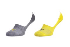 Шкарпетки Puma FOOTIE 2P UNISEX сірий-жовтий Уні 35-38 00000009544