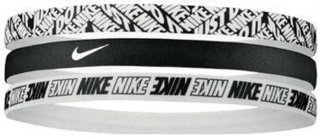 Пов'язка на голову Nike Printed Headbands 3PK чорний, білий Уні One Size 00000037863