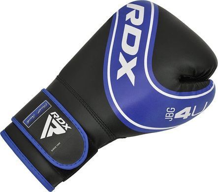 Боксерські рукавиці RDX BOXING GLOVES KIDS чорний, синій 6 унцій JBG-4U