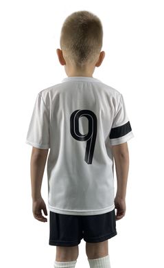 Дитяча футбольна форма X2 (футболка+шорти), розмір S (білий/чорний) DX2001W/BK-S DX2001W/BK
