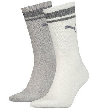 Шкарпетки Puma CREW REGULAR STRIPE 2P UNISEX світло-сірий Уні  261058001-002