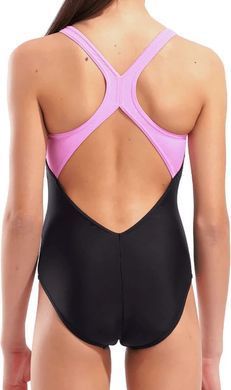 Купальник закритий для дівчат Arena TALES SWIMSUIT V BACK чорний, жовтий, рожевий дитячий 116 см (009085-590) 009085-590