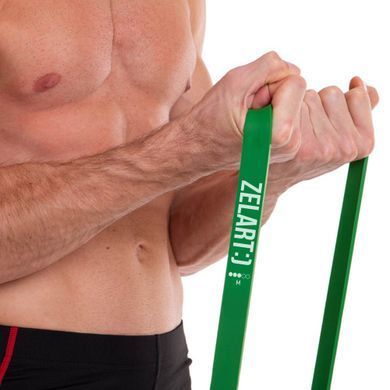 Резина петля для подтягиваний и тренировок лента силовая Zelart POWER BANDS FI-0889-3 16-39кг зеленый FI-0889-3