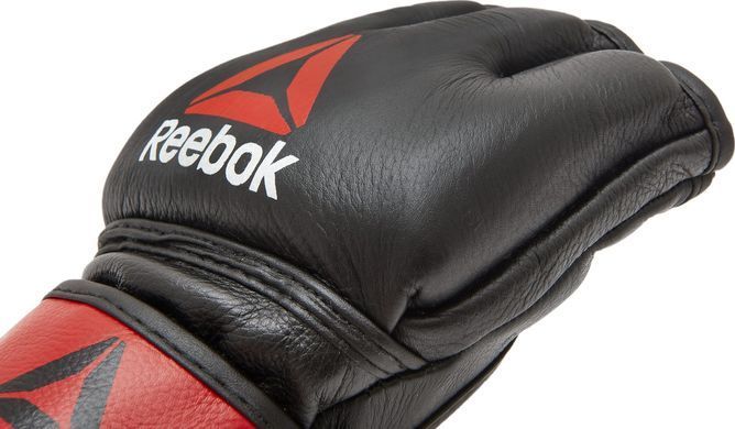 Рукавички для тренінгу Reebok MMA Gloves Leather чорний, червоний M (RSCB-10320RDBK) RSCB-10320RDBK