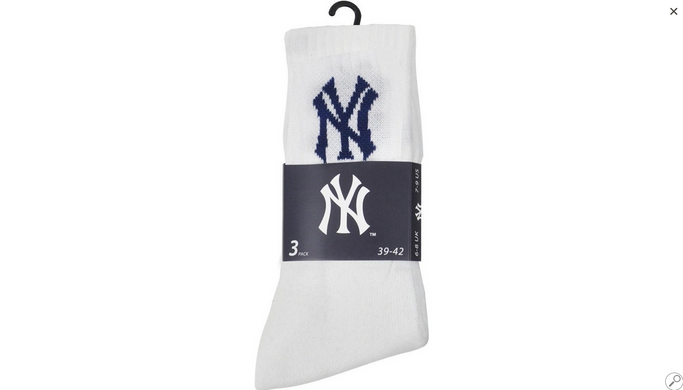 Шкарпетки New York Yankees 3 pk Crew білий Уні 31-34 00000013083