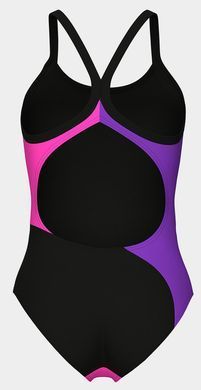 Купальник закритий для жінок Arena MULTI SLICES SWIMSUIT LIGHTDRO чорний, бузковий, бірюзовий, рожевий Жін 40 00000033510