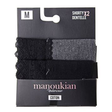 Труси Manoukian SHORTY-X2 -FEMME чорний, сірий Жін L 12890483-3