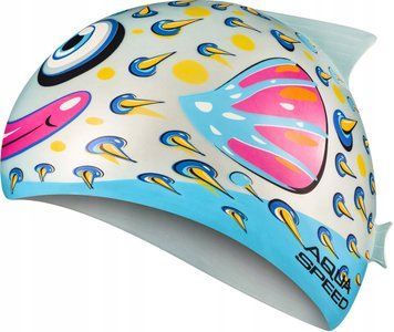 Шапка для плавання Aqua Speed ZOO FISH 8691 сірий Діт OSFM 115-02-fish