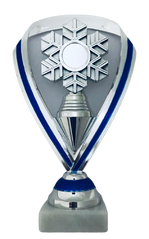 Статуетка Снігова стрічка, жетон d 25мм синій, срібло h 23см арт ССн-01 00000016793