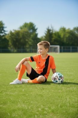 Дитяча футбольна форма X2 League (футболка+шорти), розмір S (оранжевий/чорний) DX2001OR/BK-S DX2001OR/BK