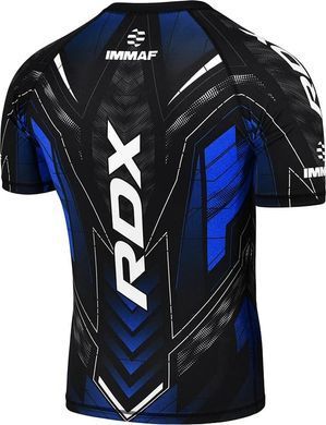 Футболка компрессионная RDX COMPRESSION SHIRT HALF SLEEVES IMMAF-1 черный, синий M CSH-IMF-1U