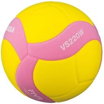 Мяч волейбольный детский Mikasa VS220W желто-розовый, размер 5 VS220W-P