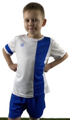 Детская футбольная форма X2 (футболка+шорты), размер L (белый/синий) DX2001W/B-L DX2001W/B