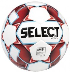 М'яч футбольний Select Match IMS біло-червоний Уні 5 00000014810