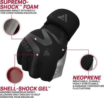 Тренировочные перчатки RDX GRAPPLING GLOVES NEOPRENE T15 черный XL (GGN-T15MB) GGN-T15MB
