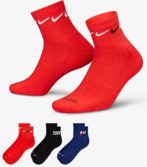 Шкарпетки Nike U NK EVERYDAY PLUS CUSH ANKLE чорний, синій, червоний Чол 34-38 00000022393