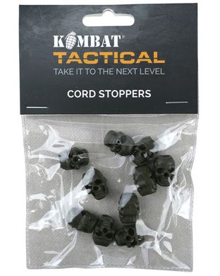 Стопери для шнурка 10шт KOMBAT UK Skull Cord Stoppers kb-scs-olgr