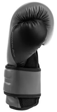 Боксерские перчатки Everlast POWERLOCK 2R TRAINING GLOVE серый, черный 12 унций P00002305