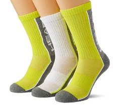 Шкарпетки Head PERFORMANCE CREW 3P UNISEX жовтий, сірий, білий Уні 35-38 00000019583