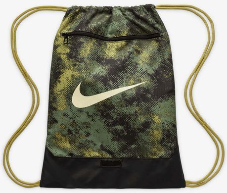 Рюкзак-мешок Nike NK BRSLA DRWSTG 9.5 CAMO AOP 18L хаки черный Уни 36x51х5 см 00000034148