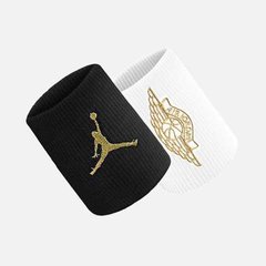 Напульсник Nike JORDAN JUMPMAN X WINGS WRISTBANDS 2 PK білий, чорний Уні OSFM 00000011236