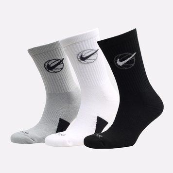 Шкарпетки Nike U NK CREW EVERYDAY BBALL 3PR чорний, білий, сірий Уні  DA2123-902