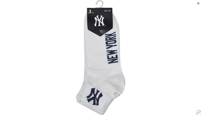 Шкарпетки New York Yankees 3 pk Quarter білий Уні 43-46 00000013097