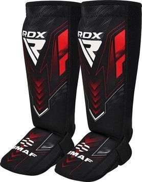 Захист ніг RDX NEOPRENE SHIN INSTEP IMMAF-1 чорний, червоний S SGN-IMF-1R