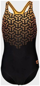 Купальник закритий для дівчат Arena KIKKO V SWIMSUIT SWIM PRO BACK чорний, жовтий Діт 00000037404
