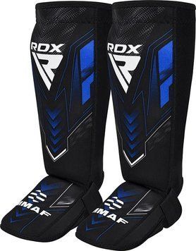 Захист ніг RDX NEOPRENE SHIN INSTEP IMMAF-1 чорний, синій M SGN-IMF-1U