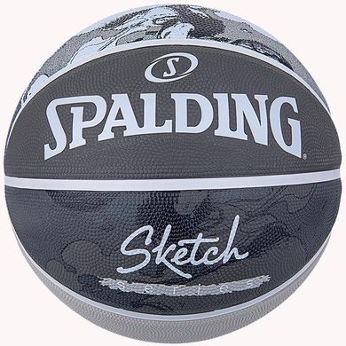 М'яч баскетбольний Spalding Sketch Jump Ball сірий № 7 84382Z