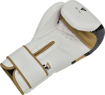 Боксерські рукавиці RDX BOXING GLOVES BGR-F7 білий, золотий 16 унцій BGR-F7GL