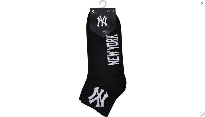 Шкарпетки New York Yankees 3 pk Quarter чорний Уні 39-42 00000013099