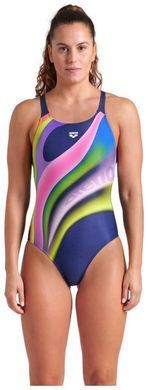 Купальник закритий для жінок Arena WATER FLUIDS SWIMSUIT SWIM PRO темно-синій, рожевий, салатовий Жін 34 008837-570