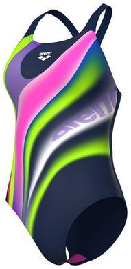 Купальник закритий для жінок Arena WATER FLUIDS SWIMSUIT SWIM PRO темно-синій, рожевий, салатовий Жін 34 008837-570