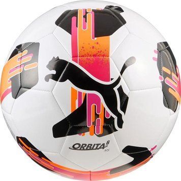 М'яч футбольний Puma Orbita 6 MS білий, чорний, рожевий 5 084335-13