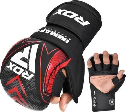 Боксерські рукавиці RDX GRAPPLING GLOVES SHOOTER IMMAF-1 чорний, червоний XXL GSR-IMF-1R