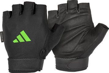Перчатки для тренинга Adidas Essential Adjustable Gloves черный, зеленый M (ADGB-12454-NL) ADGB-12454-NL