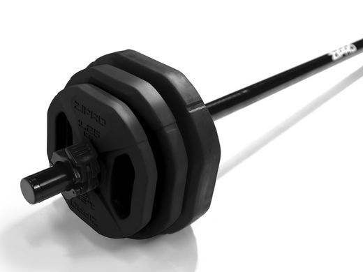 Штанга Body Pump Black Zipro з комплектом обтяжень 20 кг 5902659842183
